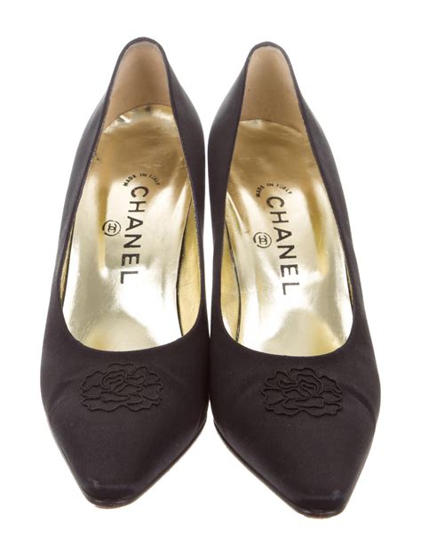 vintage chanel pointed toe heels front strap|vintage chanel shoes.